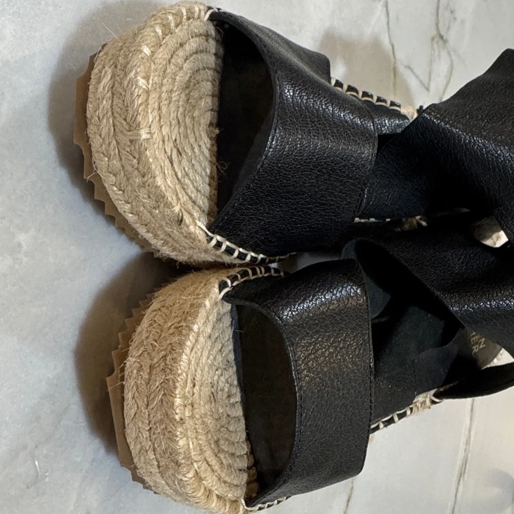 Eileen Fisher NEW Willow Black Wedge Sandals Size 8